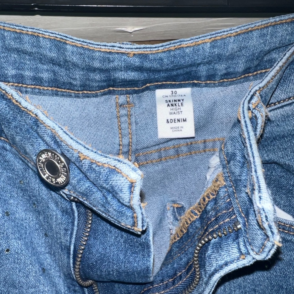Rhinestone Jeans w/ Zip and Button